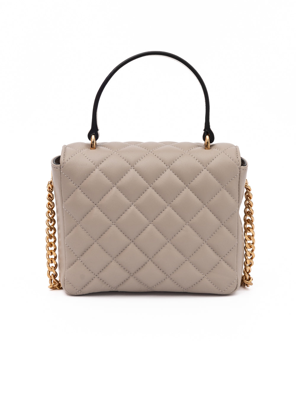 Sac bandoulière en cuir matelassé taupe Versace