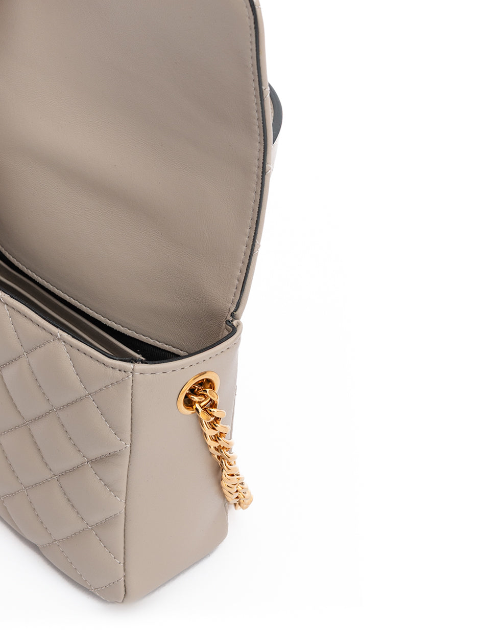 Sac bandoulière en cuir matelassé taupe Versace