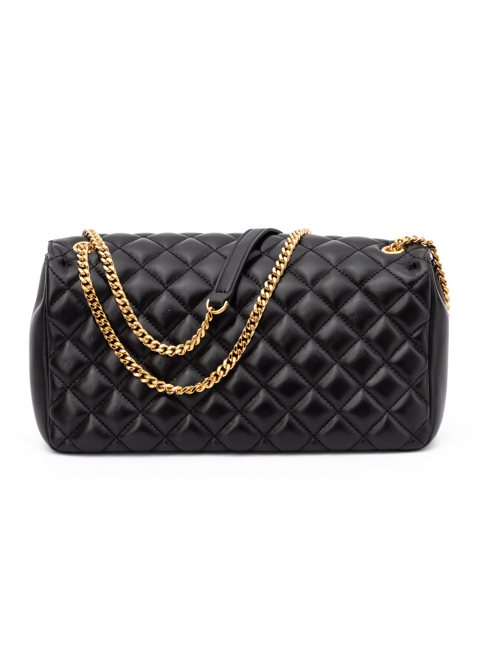 Bolso bandolera de cuero acolchado negro Versace