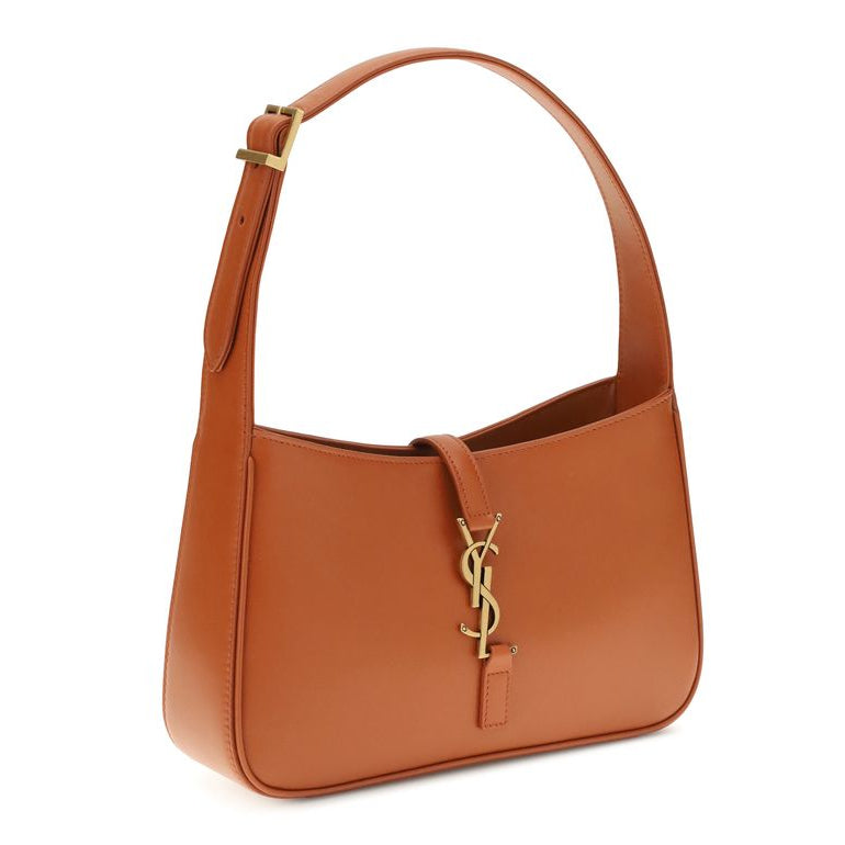 Sac à main Bos Taurus en cuir de veau orange Saint Laurent