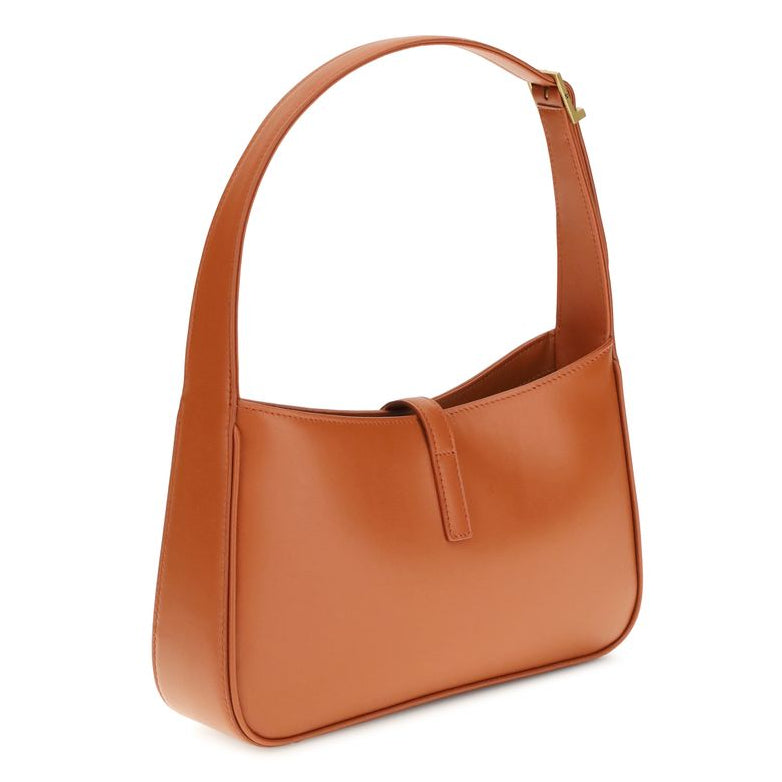 Sac à main Bos Taurus en cuir de veau orange Saint Laurent