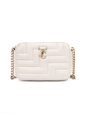 Bolso bandolera para cámara Avenue de piel blanca Jimmy Choo