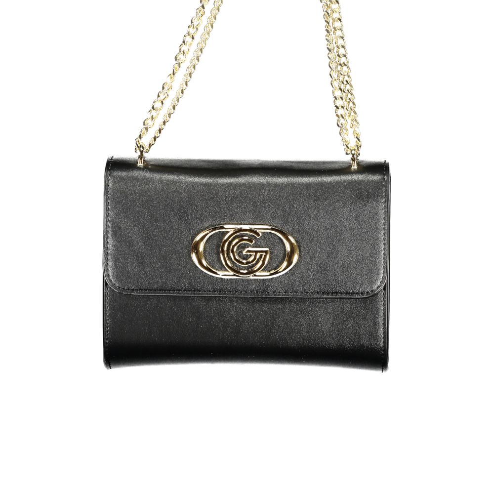 Sac bandoulière en polyuréthane noir Gabriella G by Gabriella Gucci