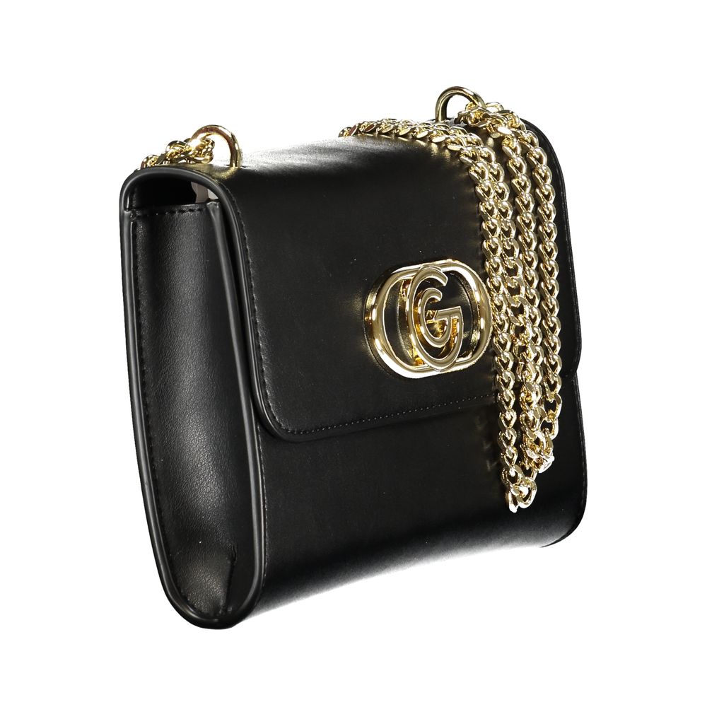 Sac bandoulière en polyuréthane noir Gabriella G by Gabriella Gucci