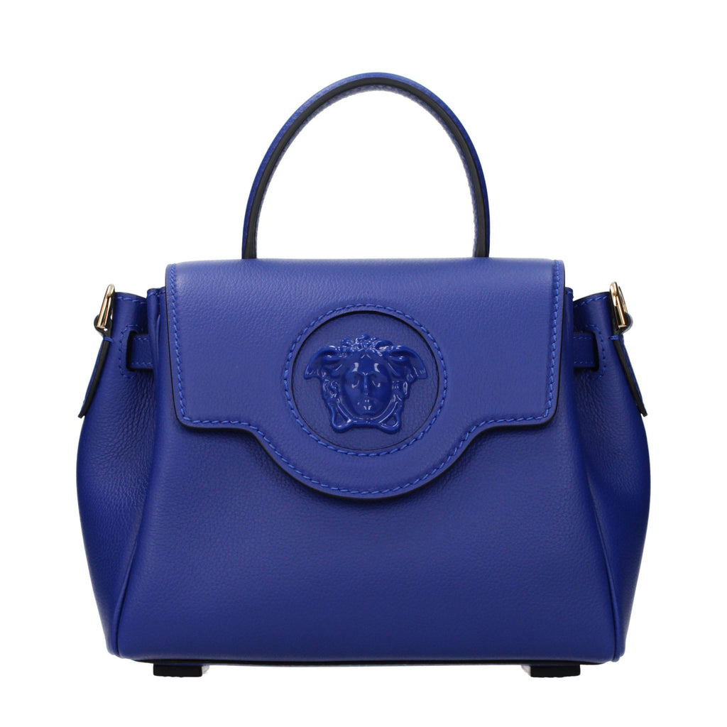 Bolso de cuero azul Versace