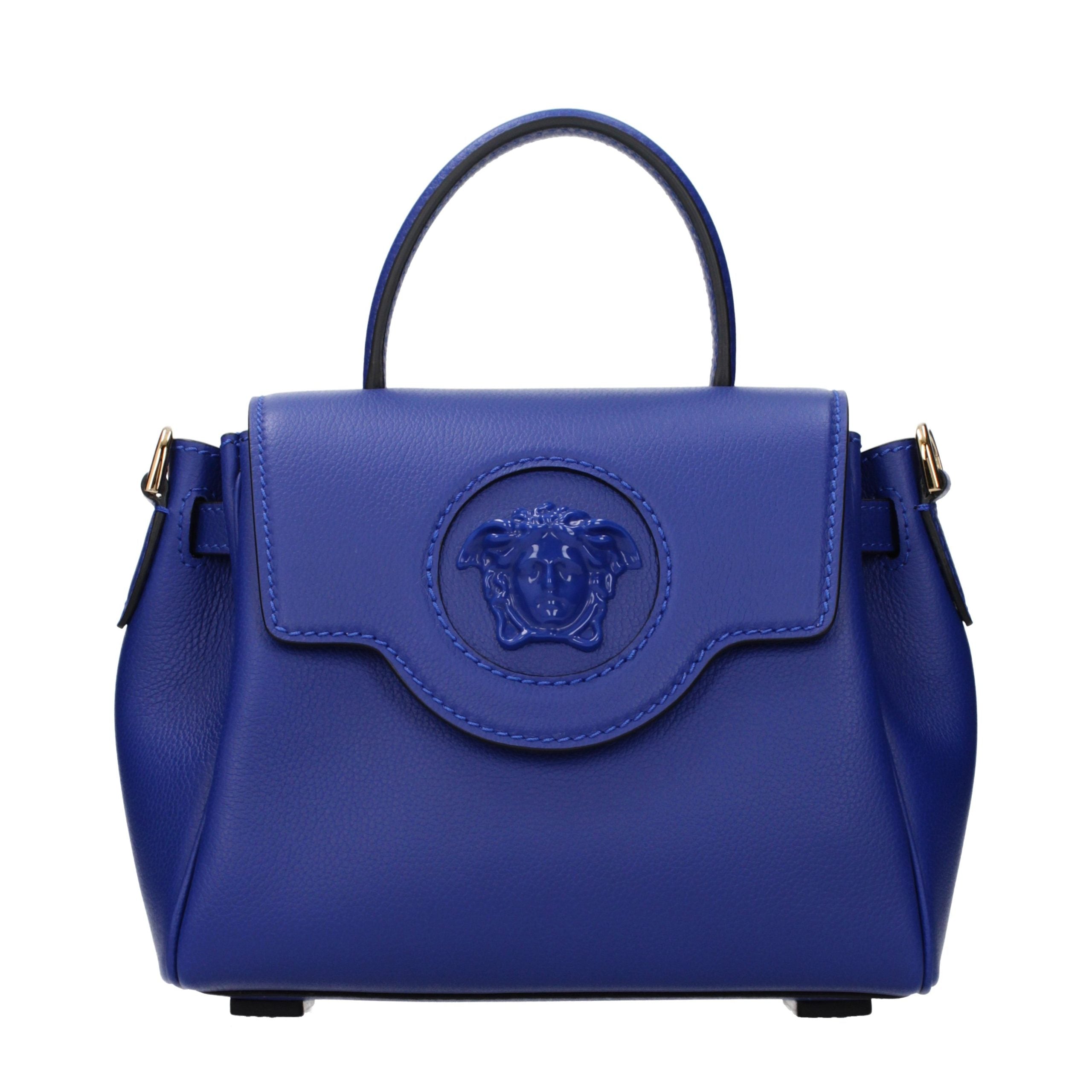 Bolso de cuero azul Versace
