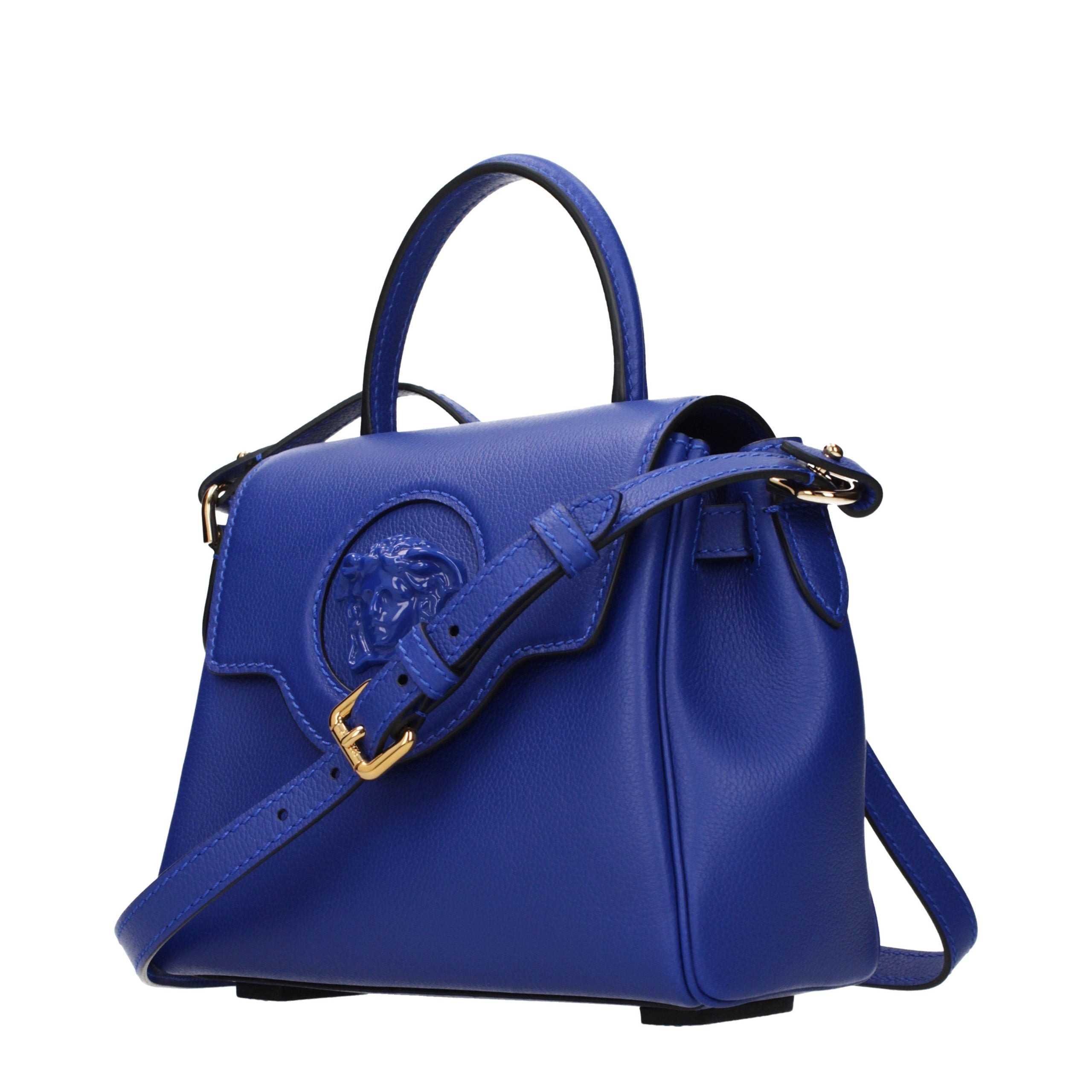 Bolso de cuero azul Versace