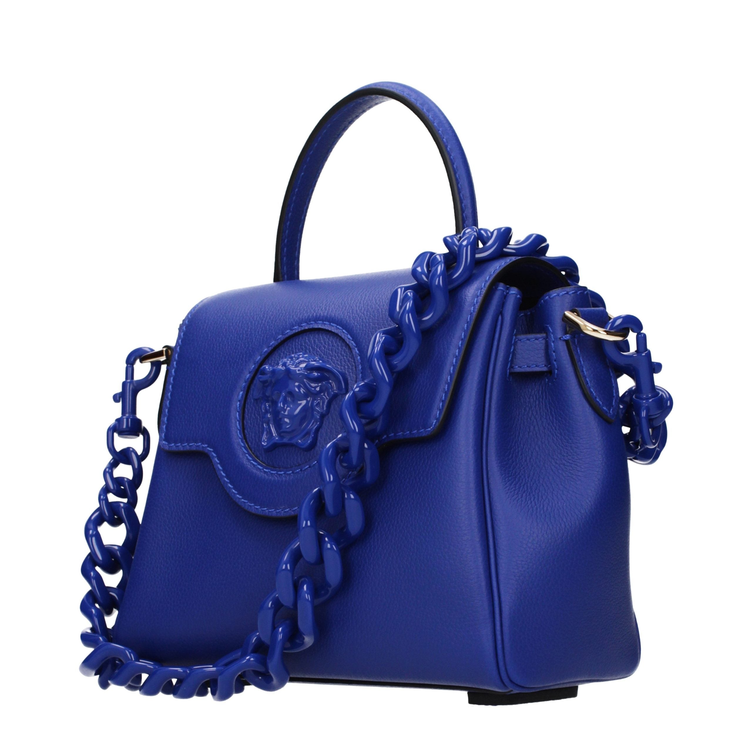 Bolso de cuero azul Versace