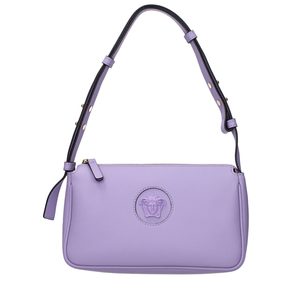 Sac bandoulière en cuir violet Versace