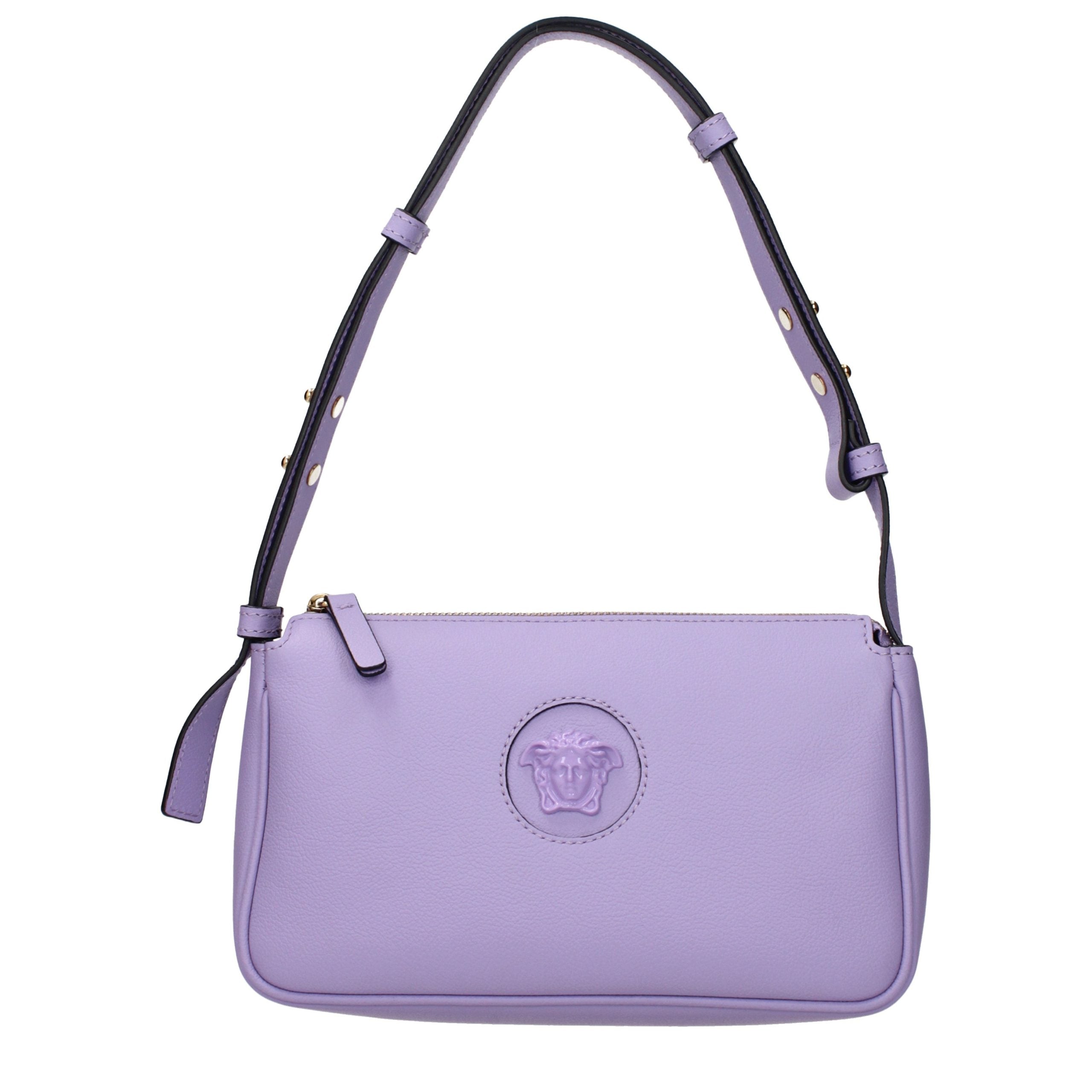Sac bandoulière en cuir violet Versace