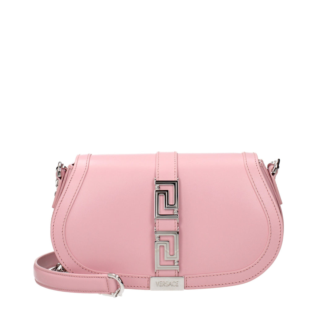 Sac bandoulière en cuir rose Versace