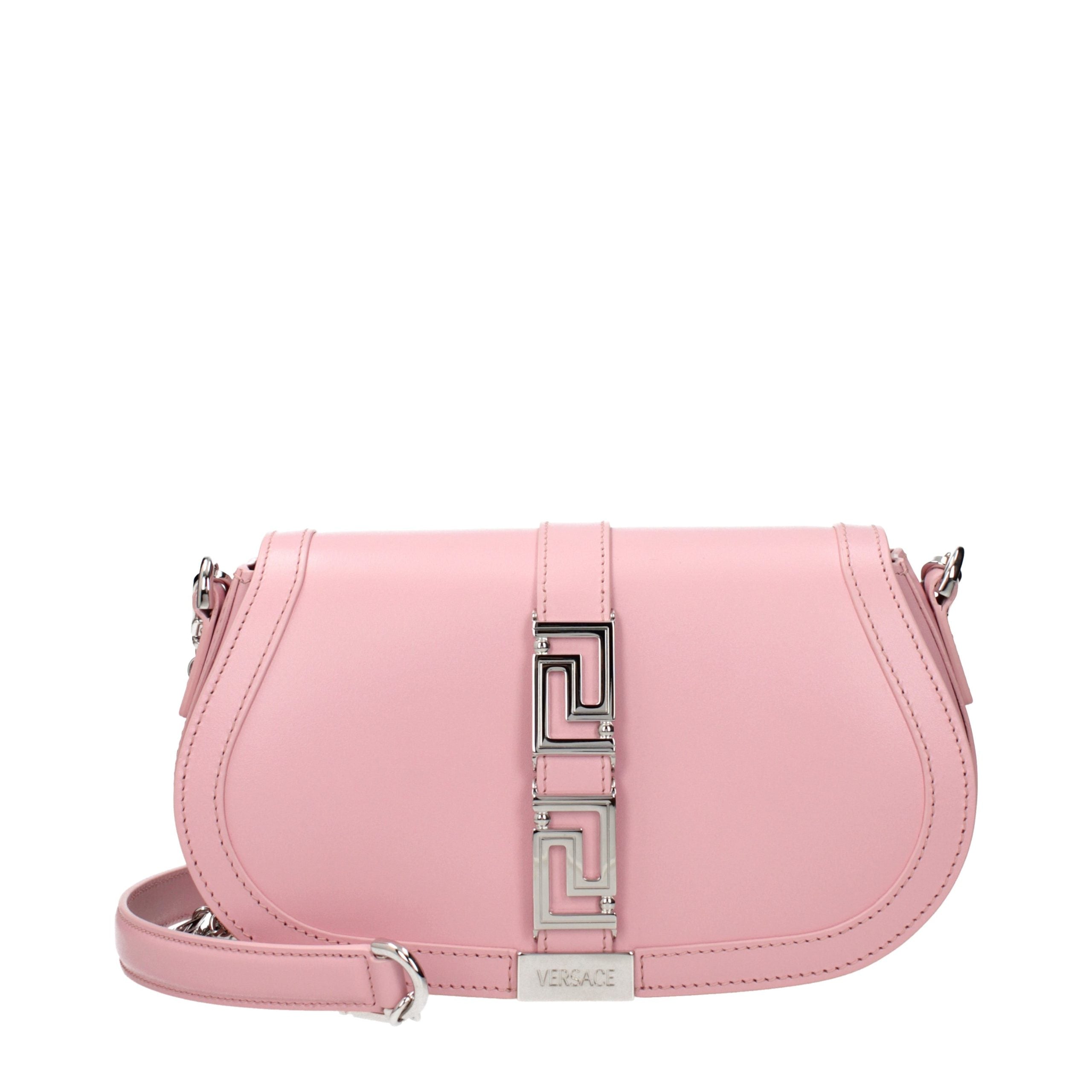 Sac bandoulière en cuir rose Versace