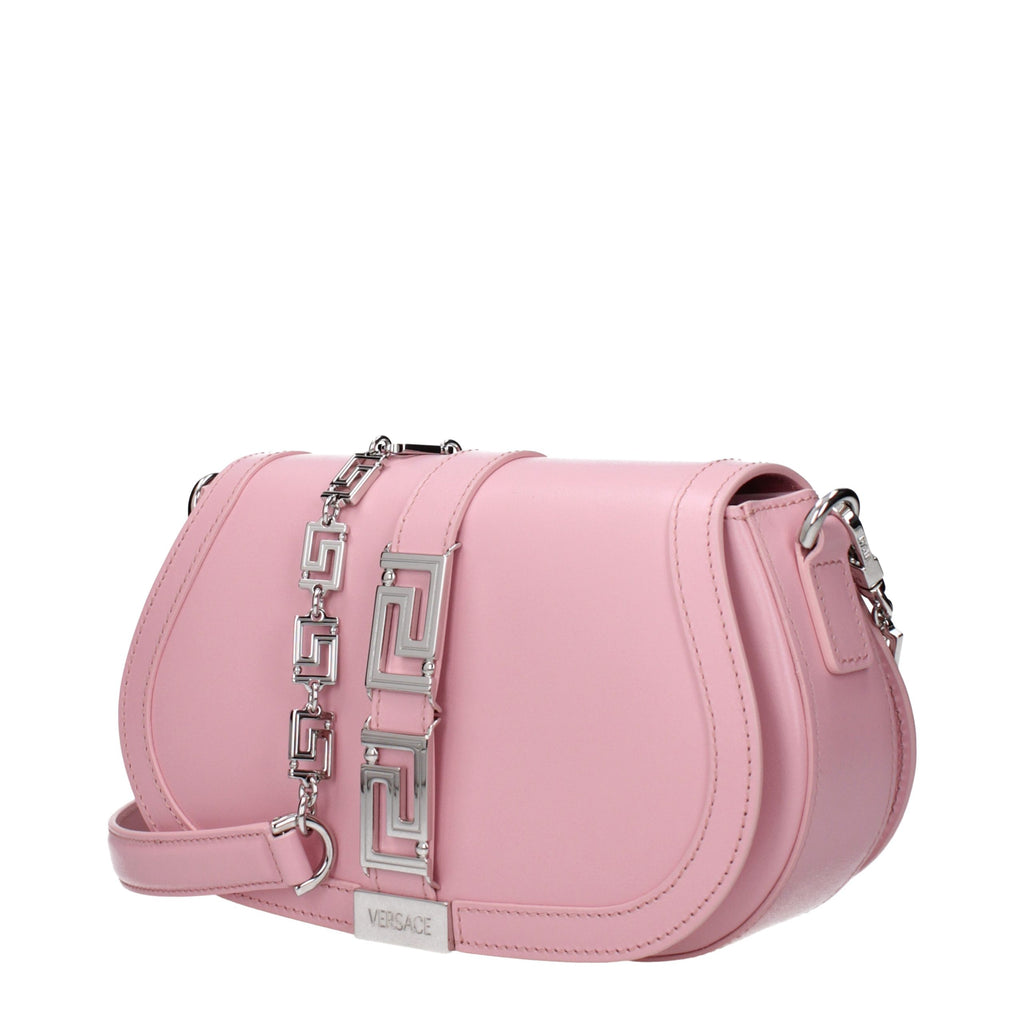 Sac bandoulière en cuir rose Versace