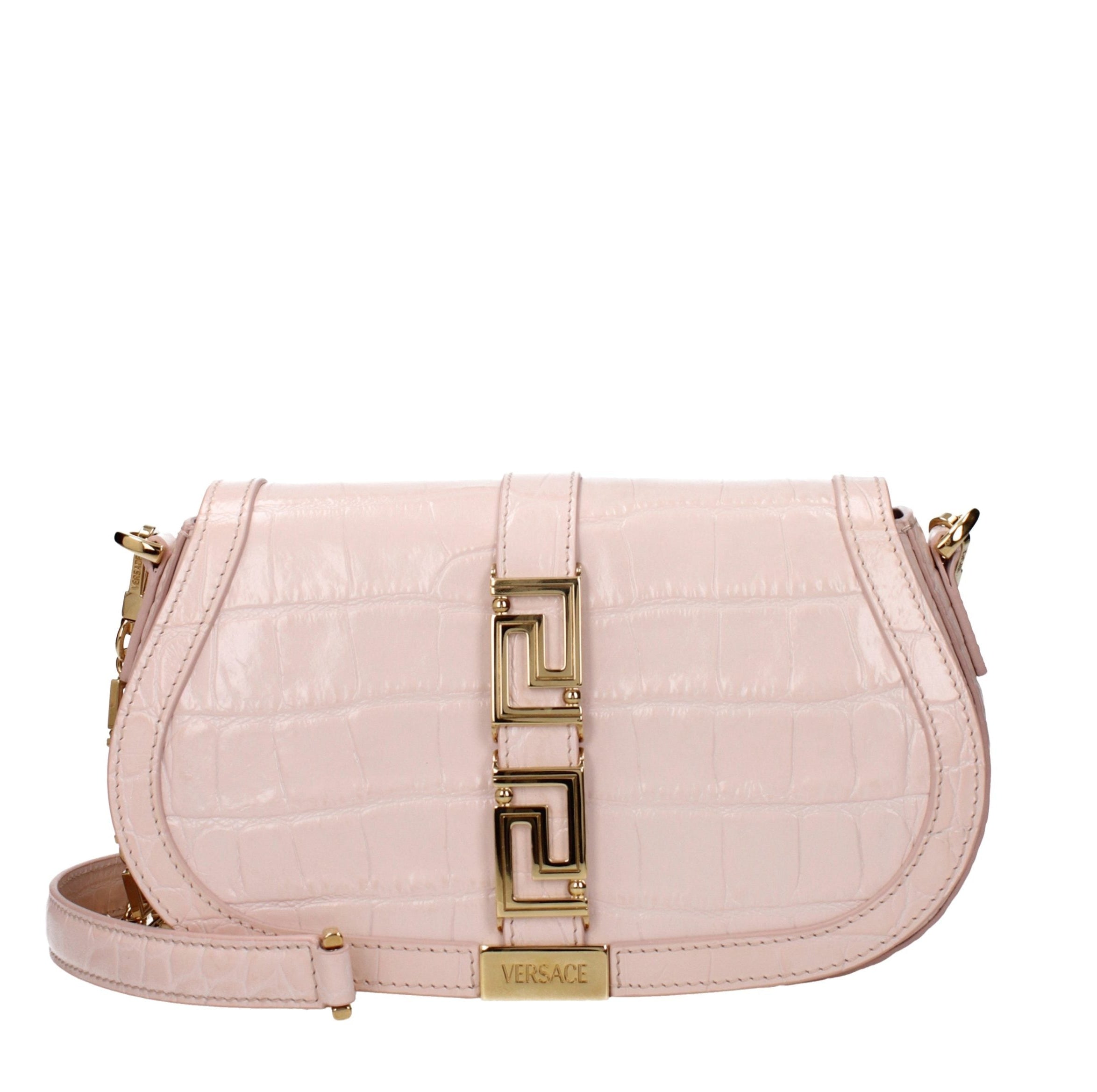 Sac bandoulière en cuir rose Versace