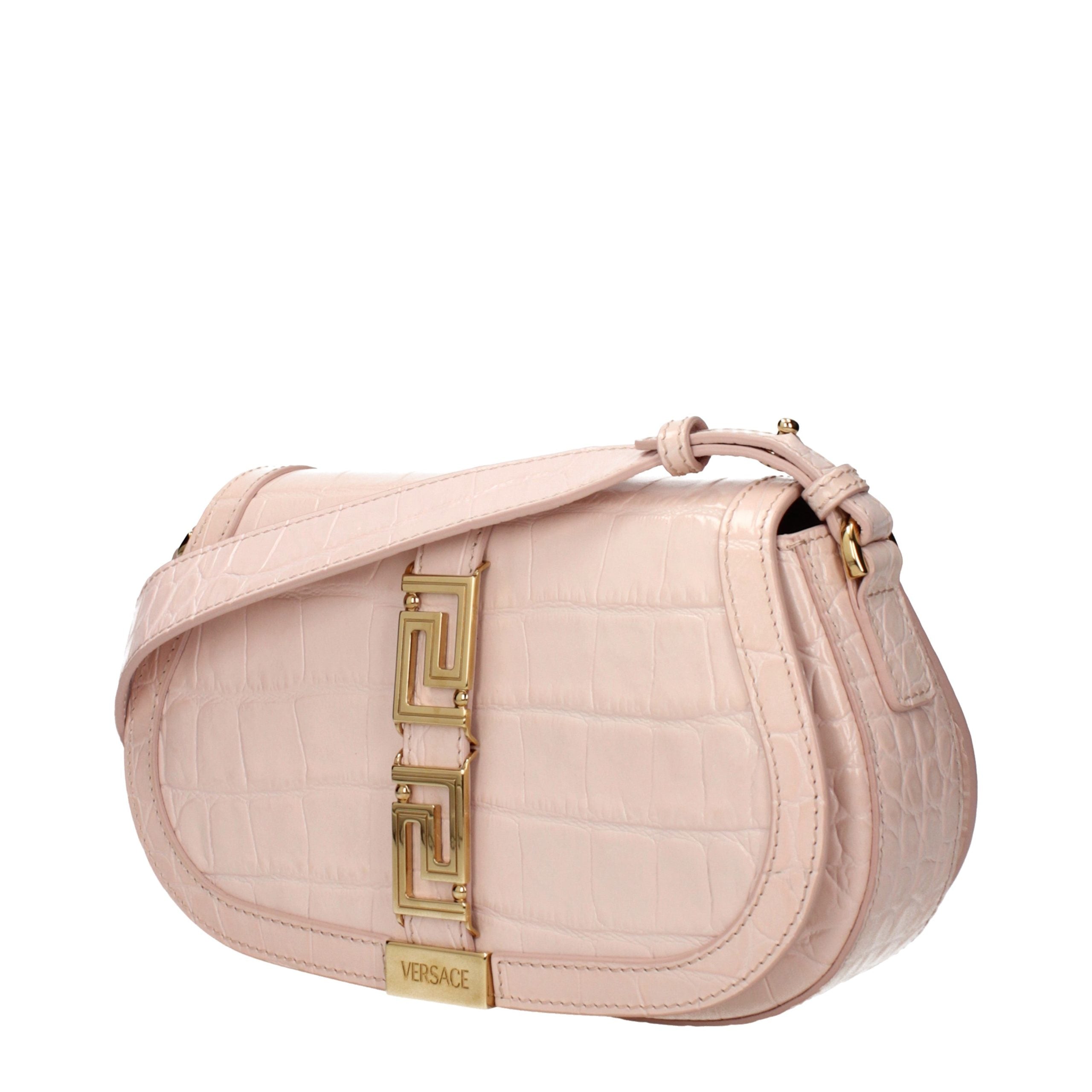 Sac bandoulière en cuir rose Versace