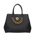 Bolso de mano de piel negra Versace