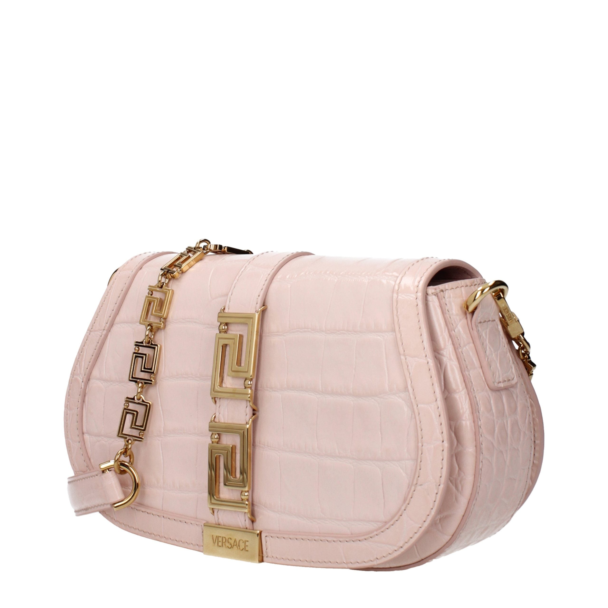 Sac bandoulière en cuir rose Versace