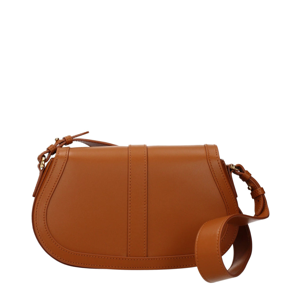 Sac bandoulière en cuir marron Versace