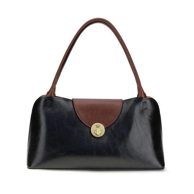 Sac bandoulière Bos Taurus en cuir de veau noir Versace