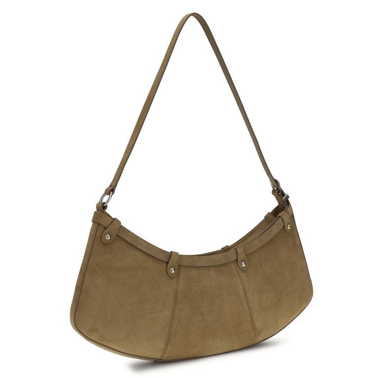 Sac bandoulière Bos Taurus en cuir de veau beige Pinko