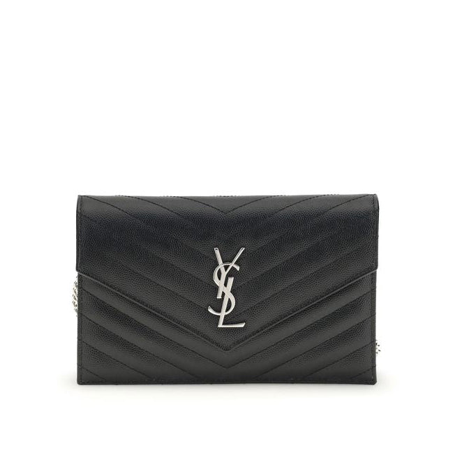 Sac bandoulière Bos Taurus en cuir de veau noir Saint Laurent