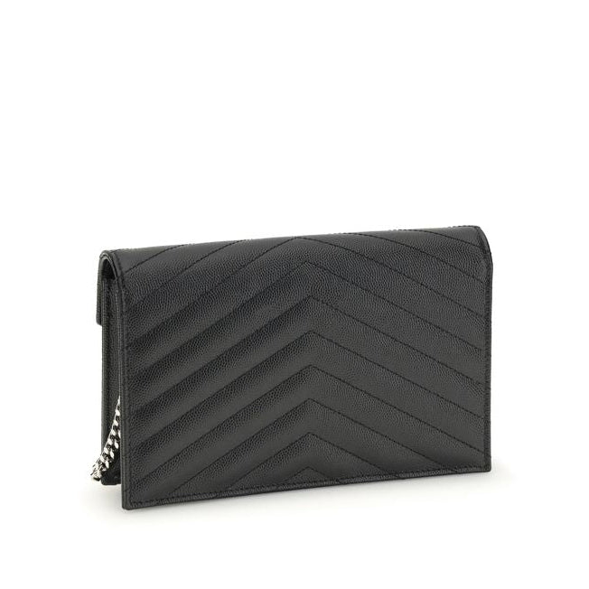 Sac bandoulière Bos Taurus en cuir de veau noir Saint Laurent