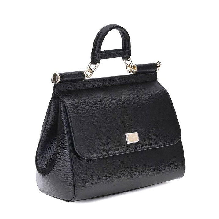 Sac à main Bos Taurus en cuir de veau noir Dolce&Gabbana