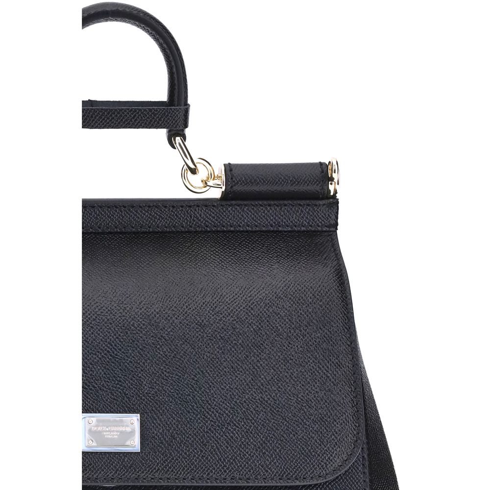 Sac à main Bos Taurus en cuir de veau noir Dolce&Gabbana