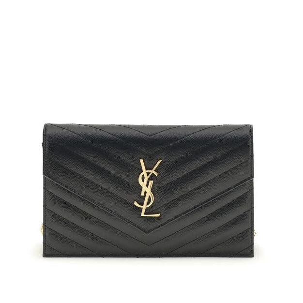 Sac bandoulière Bos Taurus en cuir de veau noir Saint Laurent
