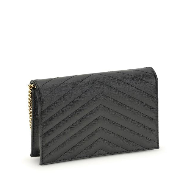 Sac bandoulière Bos Taurus en cuir de veau noir Saint Laurent