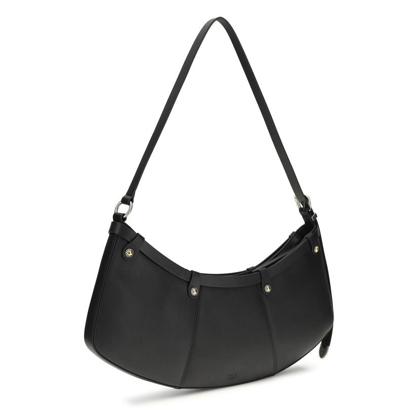Sac bandoulière Bos Taurus en cuir de veau noir Pinko