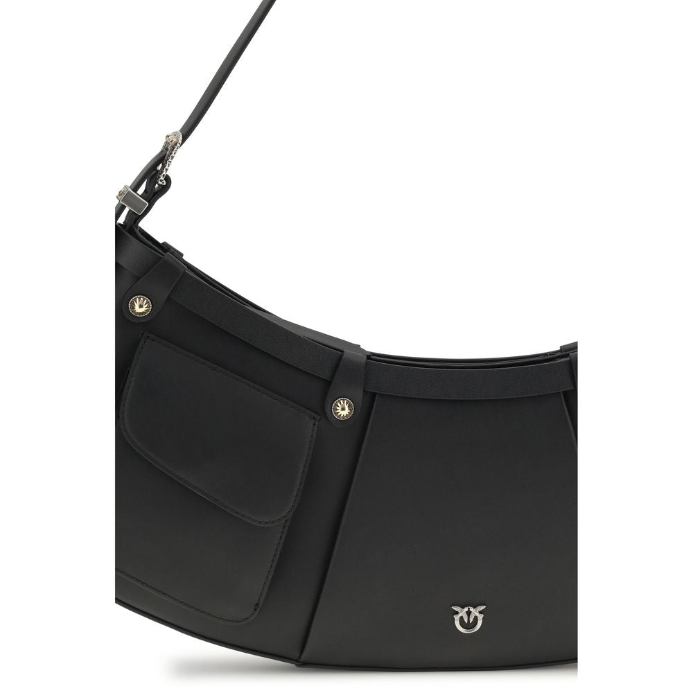 Sac bandoulière Bos Taurus en cuir de veau noir Pinko