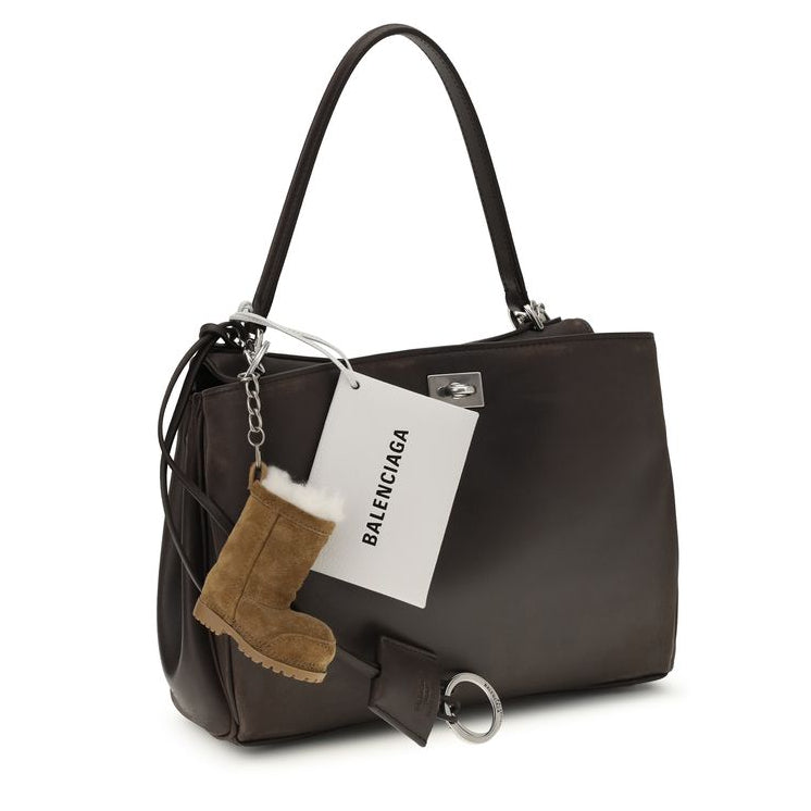 Sac bandoulière Bos Taurus en cuir de veau marron Balenciaga