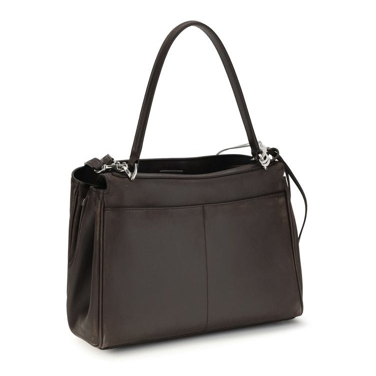 Sac bandoulière Bos Taurus en cuir de veau marron Balenciaga