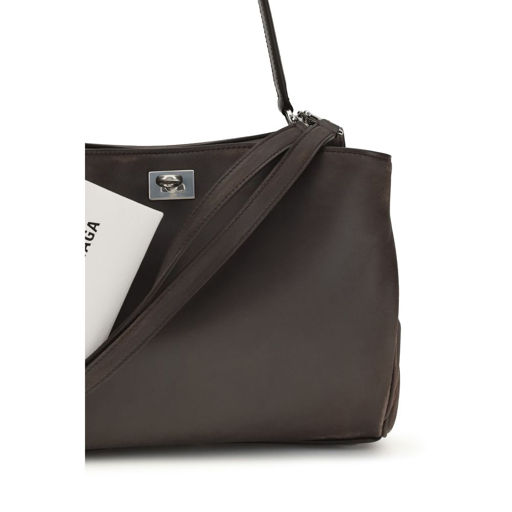 Sac bandoulière Bos Taurus en cuir de veau marron Balenciaga