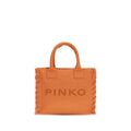 Sac à main cabas en coton orange Pinko