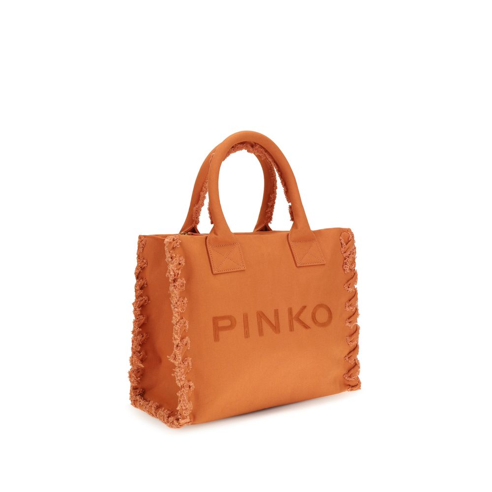 Sac à main cabas en coton orange Pinko
