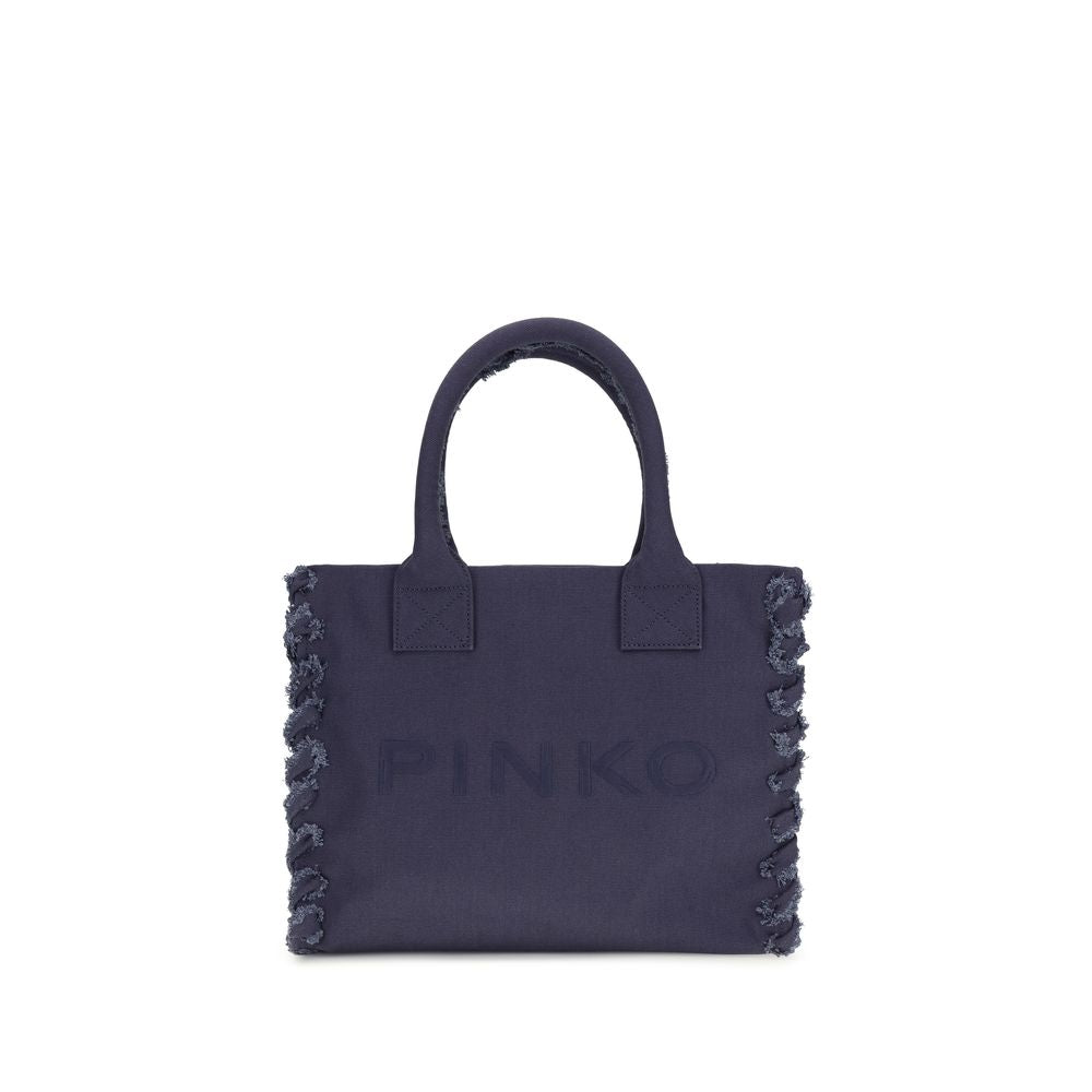 Sac à main cabas en coton bleu Pinko