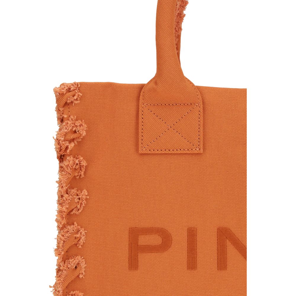 Sac à main cabas en coton orange Pinko