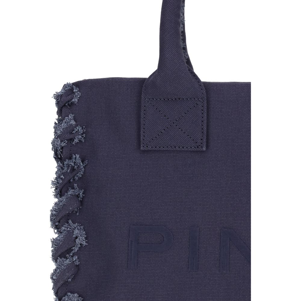 Sac à main cabas en coton bleu Pinko