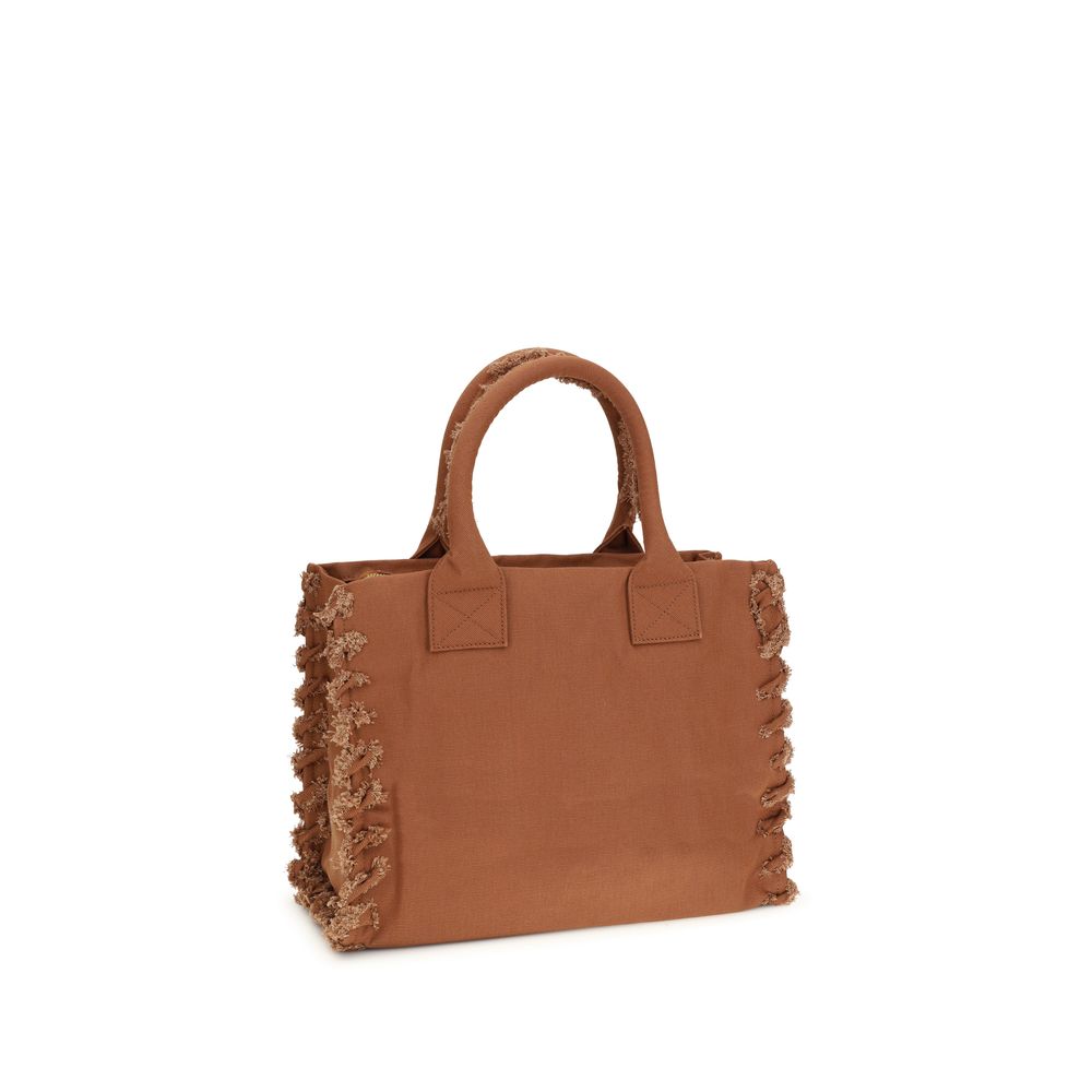 Sac à main cabas en coton marron Pinko