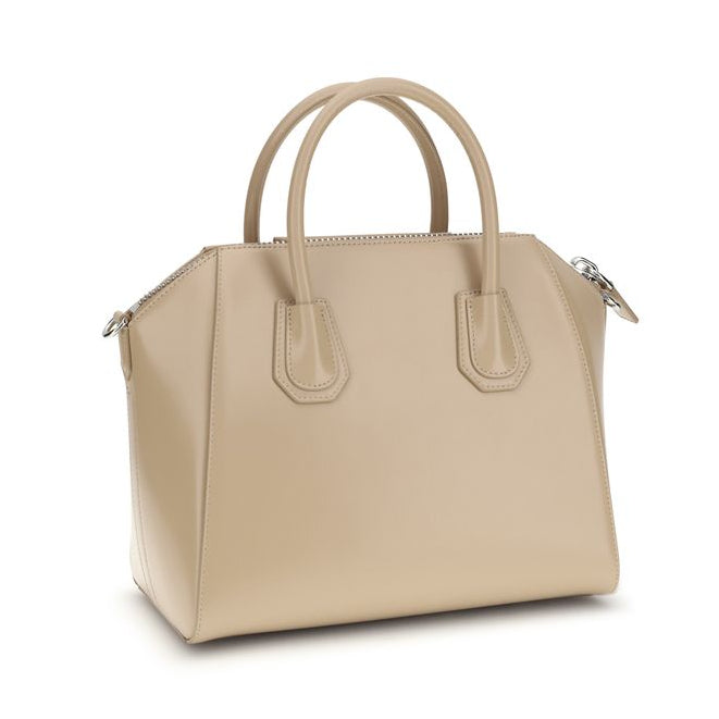 Sac à main Bos Taurus en cuir de veau beige Givenchy