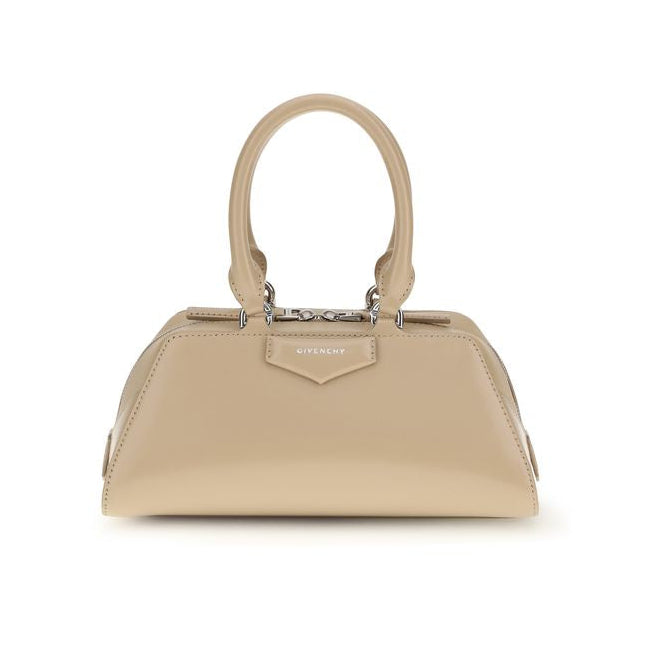 Sac à main Bos Taurus en cuir de veau beige Givenchy