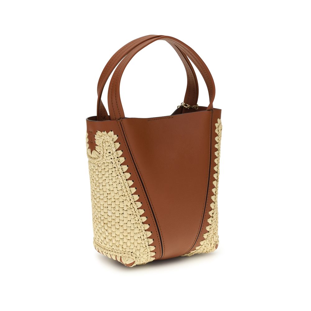 Sac seau en raphia beige Chloé