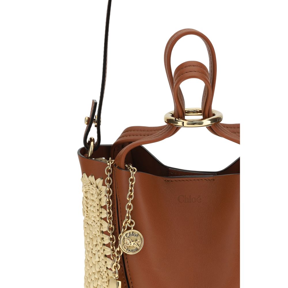 Sac seau en raphia beige Chloé