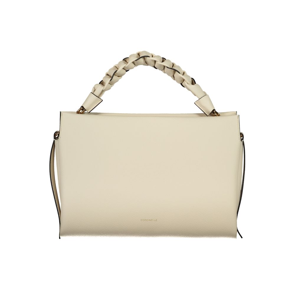 Ladybug white leather handbag