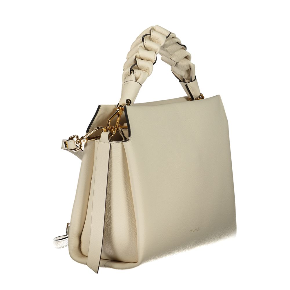 Sac à main en cuir blanc coccinelle