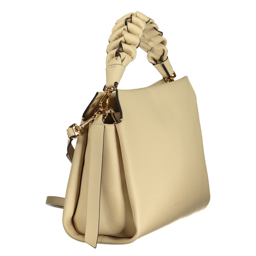 Sac à main en cuir beige Coccinelle