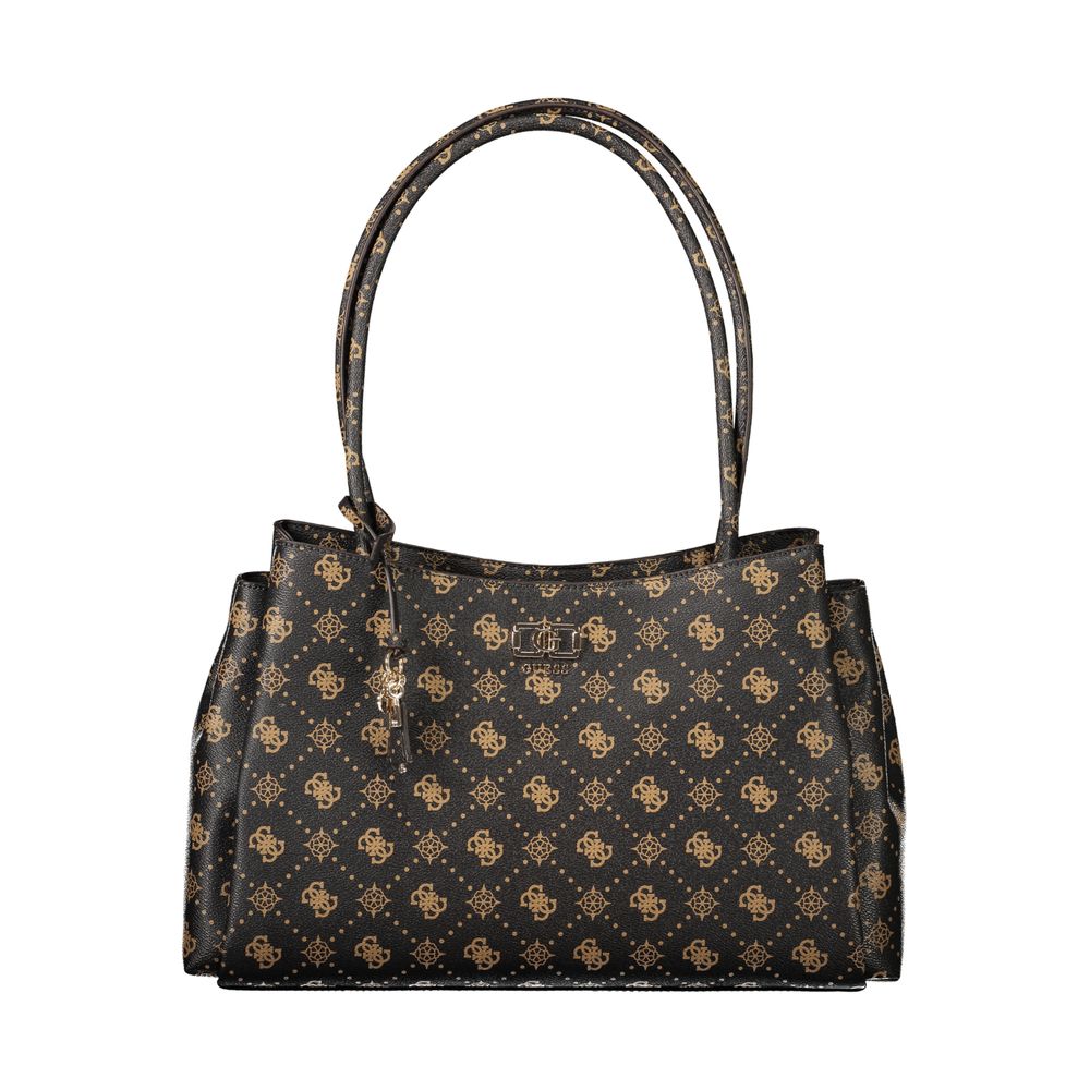 Guess brown patterned polyurethane bag