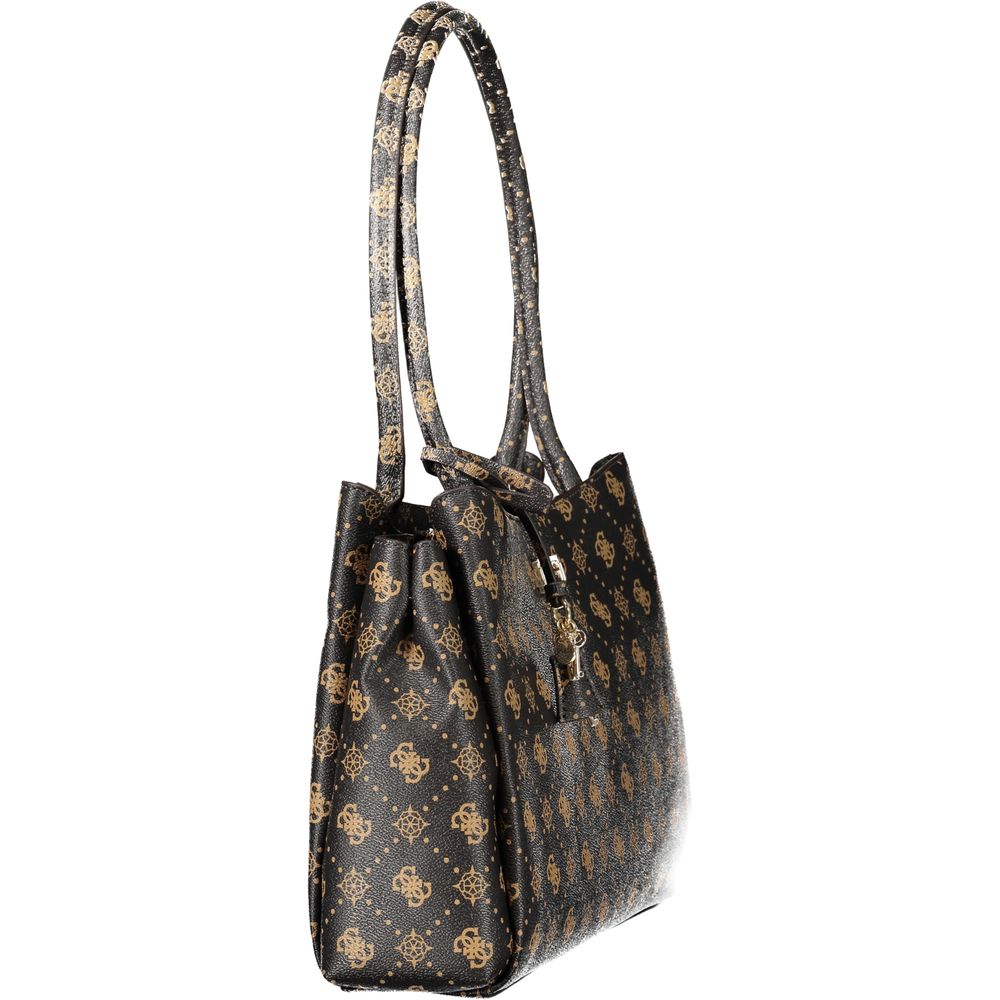Guess brown patterned polyurethane bag